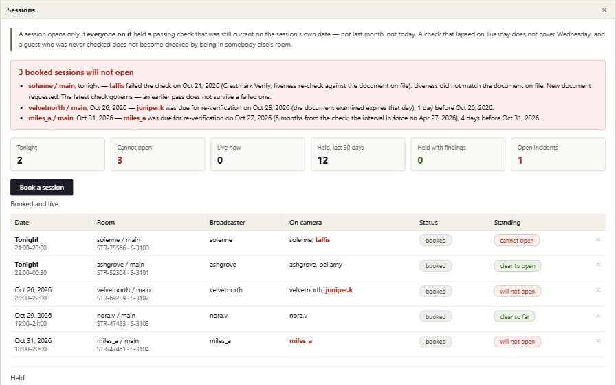 Broadcaster with its example records in it